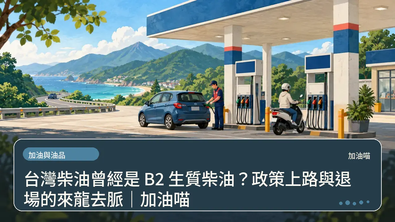 台灣柴油曾經是 B2 生質柴油?政策上路與退場的來龍去脈|加油喵主題插畫