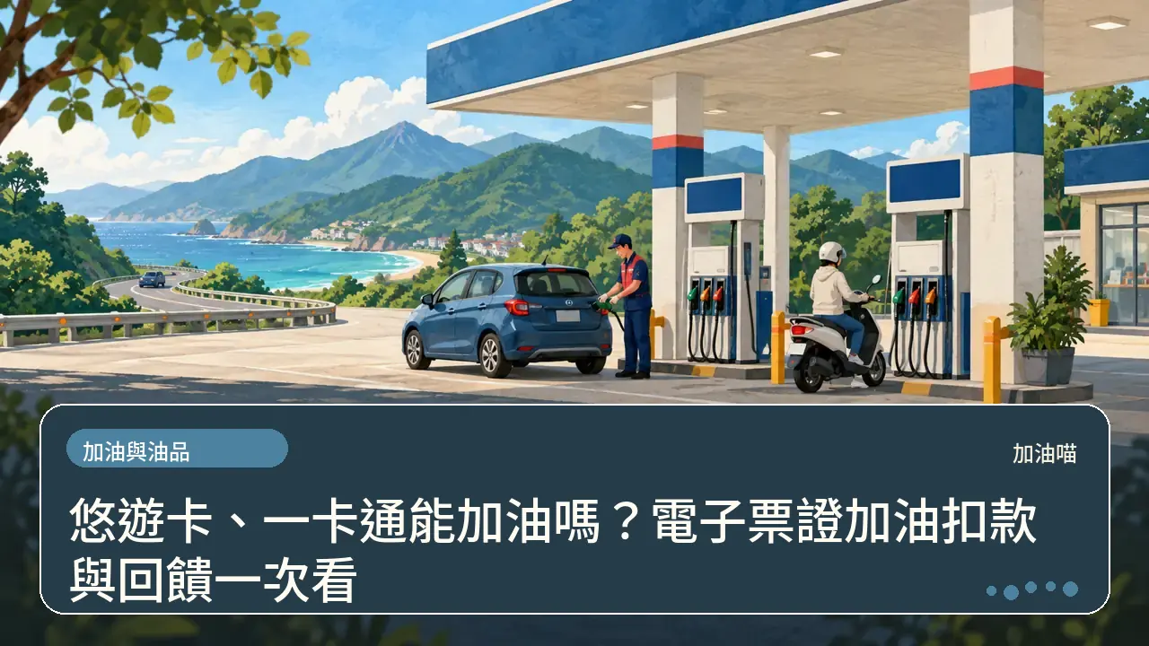 悠遊卡、一卡通能加油嗎？電子票證加油扣款與回饋一次看主題插畫