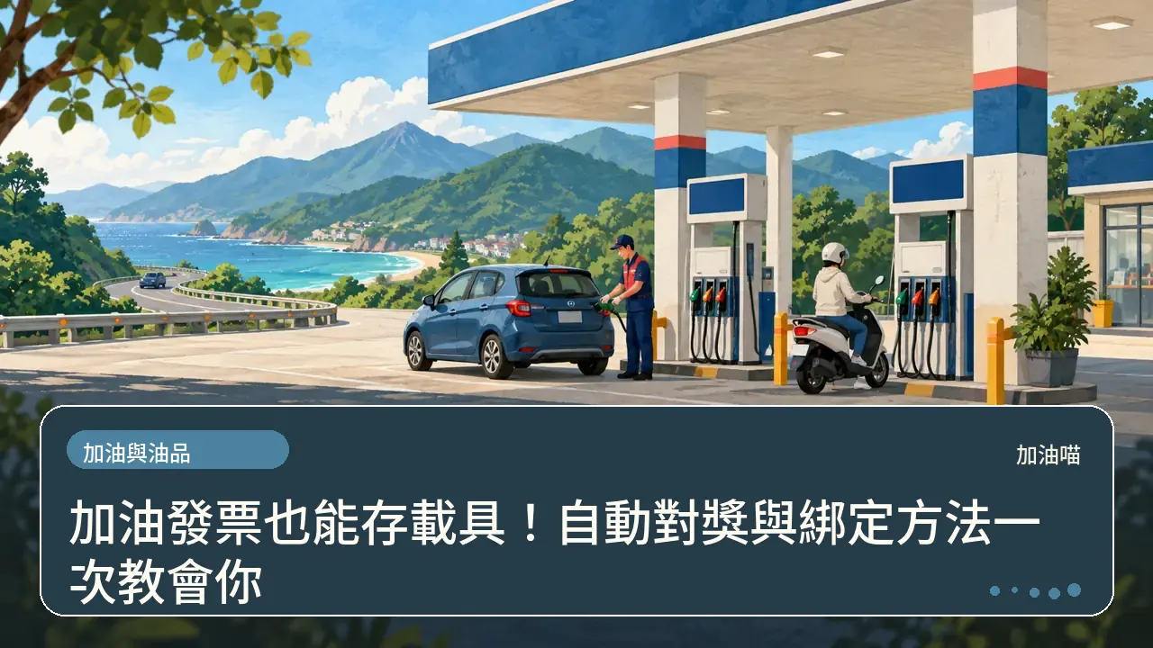 加油發票也能存載具！自動對獎與綁定方法一次教會你主題插畫