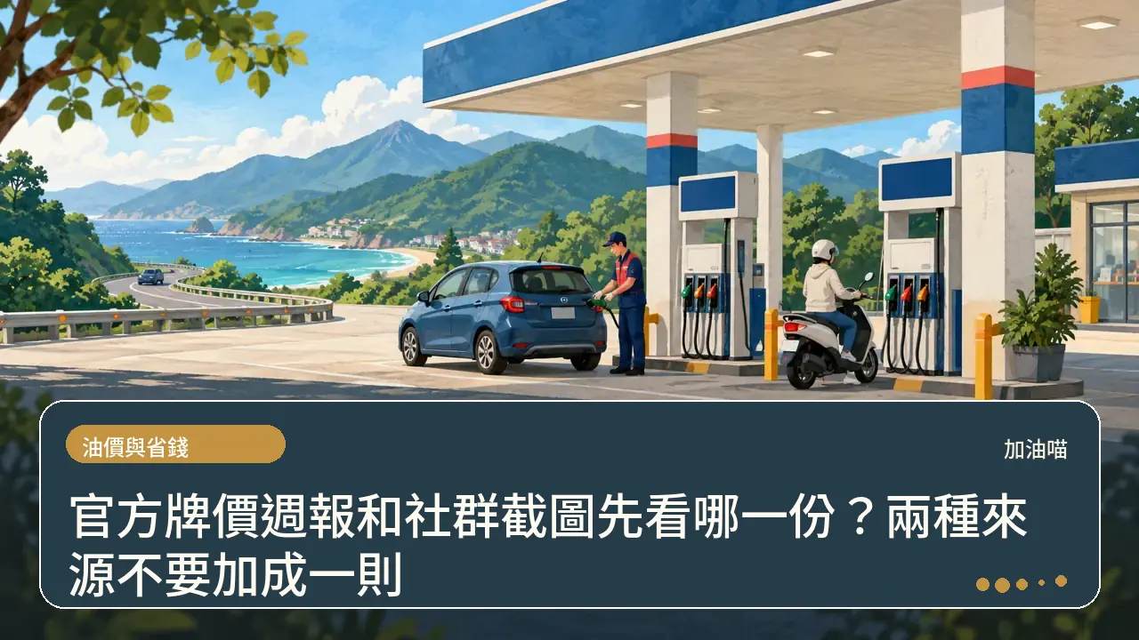 官方牌價週報和社群截圖先看哪一份?兩種來源不要加成一則主題插畫
