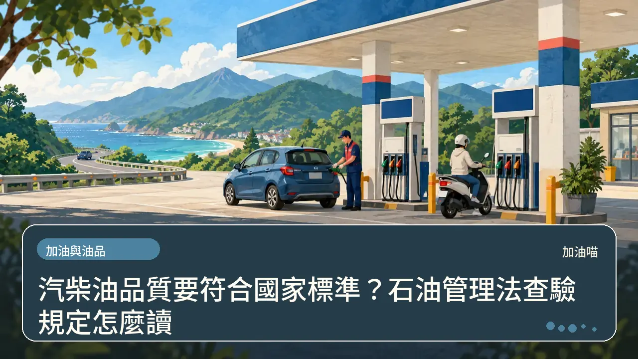 汽柴油品質要符合國家標準?石油管理法查驗規定怎麼讀主題插畫