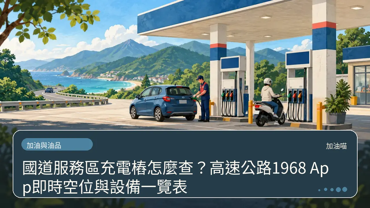國道服務區充電樁怎麼查？高速公路1968 App即時空位與設備一覽表