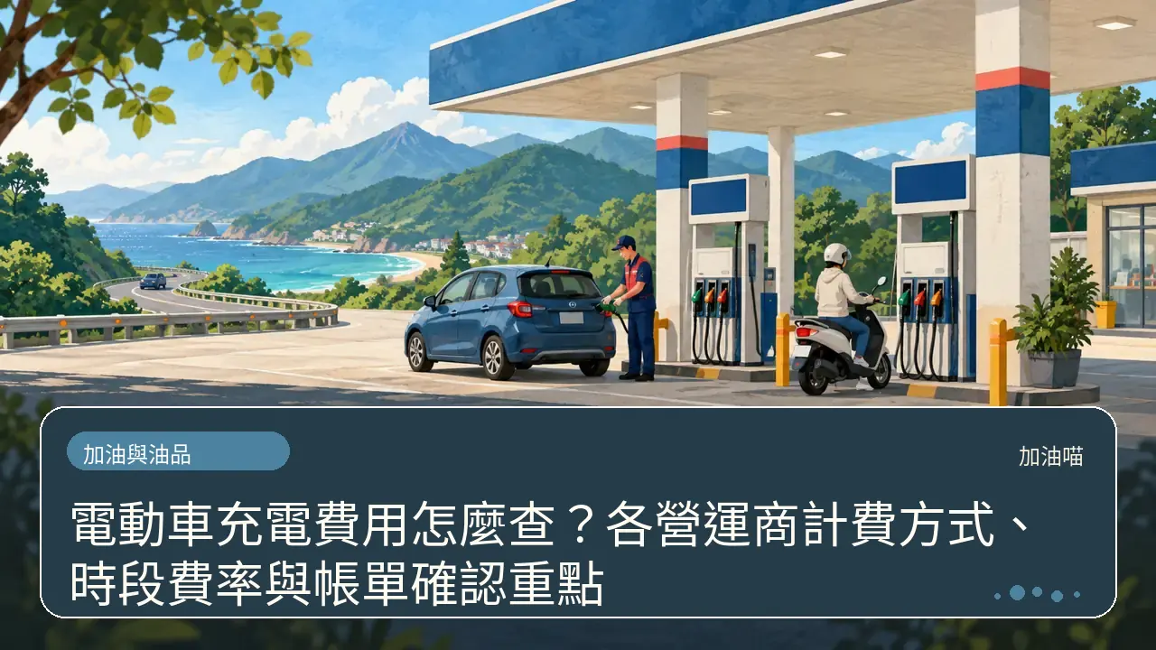電動車充電費用怎麼查？各營運商計費方式、時段費率與帳單確認重點