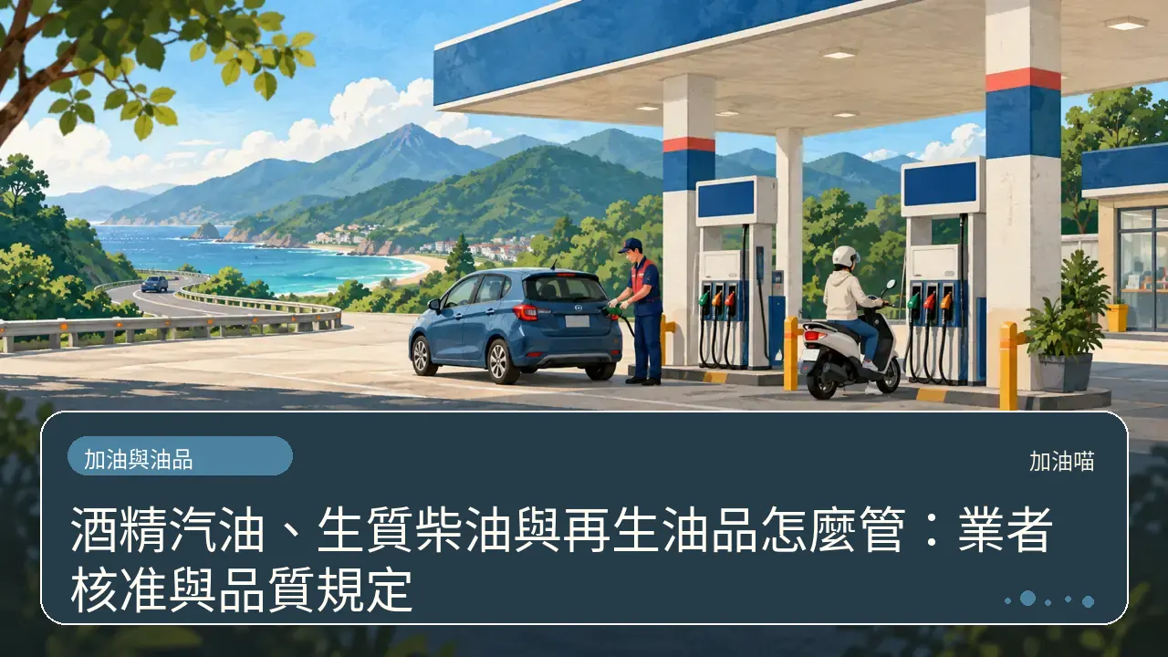 酒精汽油、生質柴油與再生油品怎麼管：業者核准與品質規定