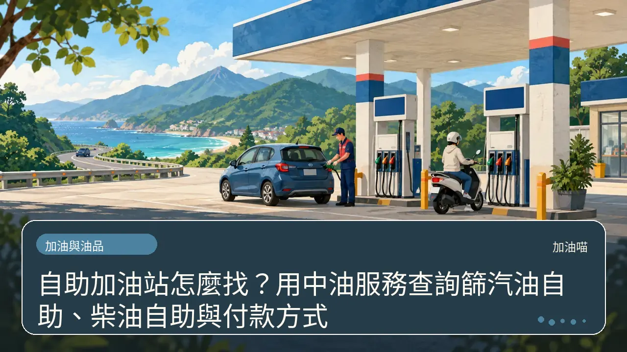 自助加油站怎麼找？用中油服務查詢篩汽油自助、柴油自助與付款方式