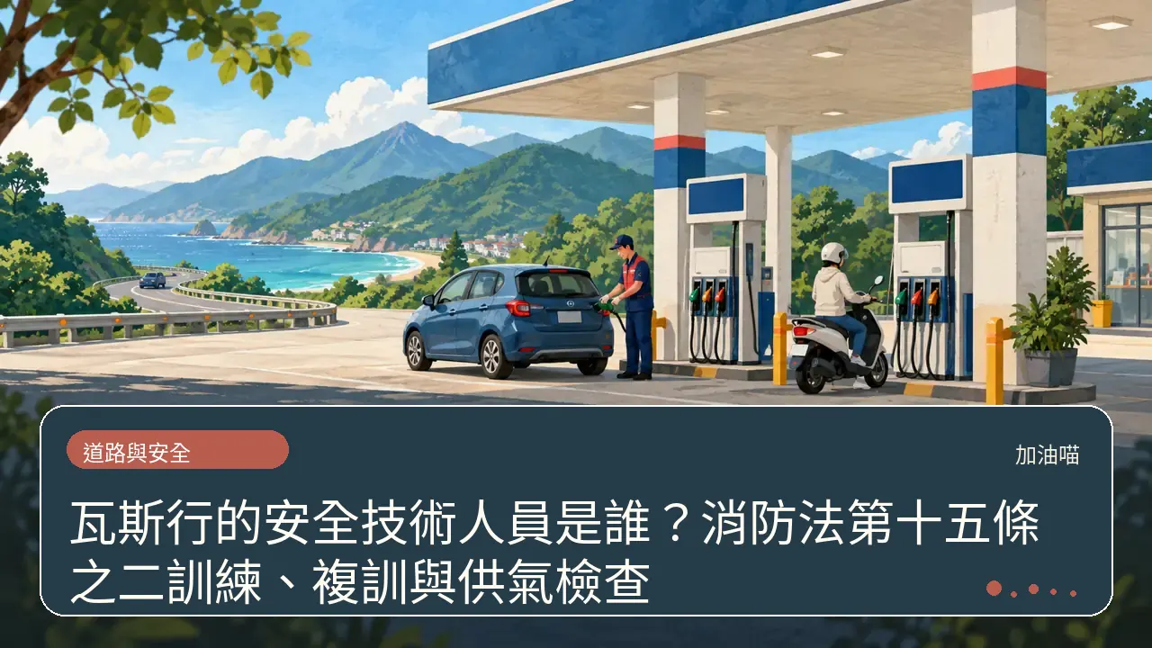 瓦斯行的安全技術人員是誰？消防法第十五條之二訓練、複訓與供氣檢查