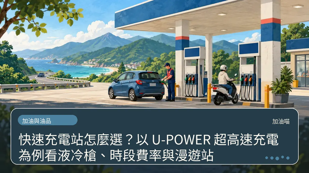 快速充電站怎麼選？以 U-POWER 超高速充電為例看液冷槍、時段費率與漫遊站