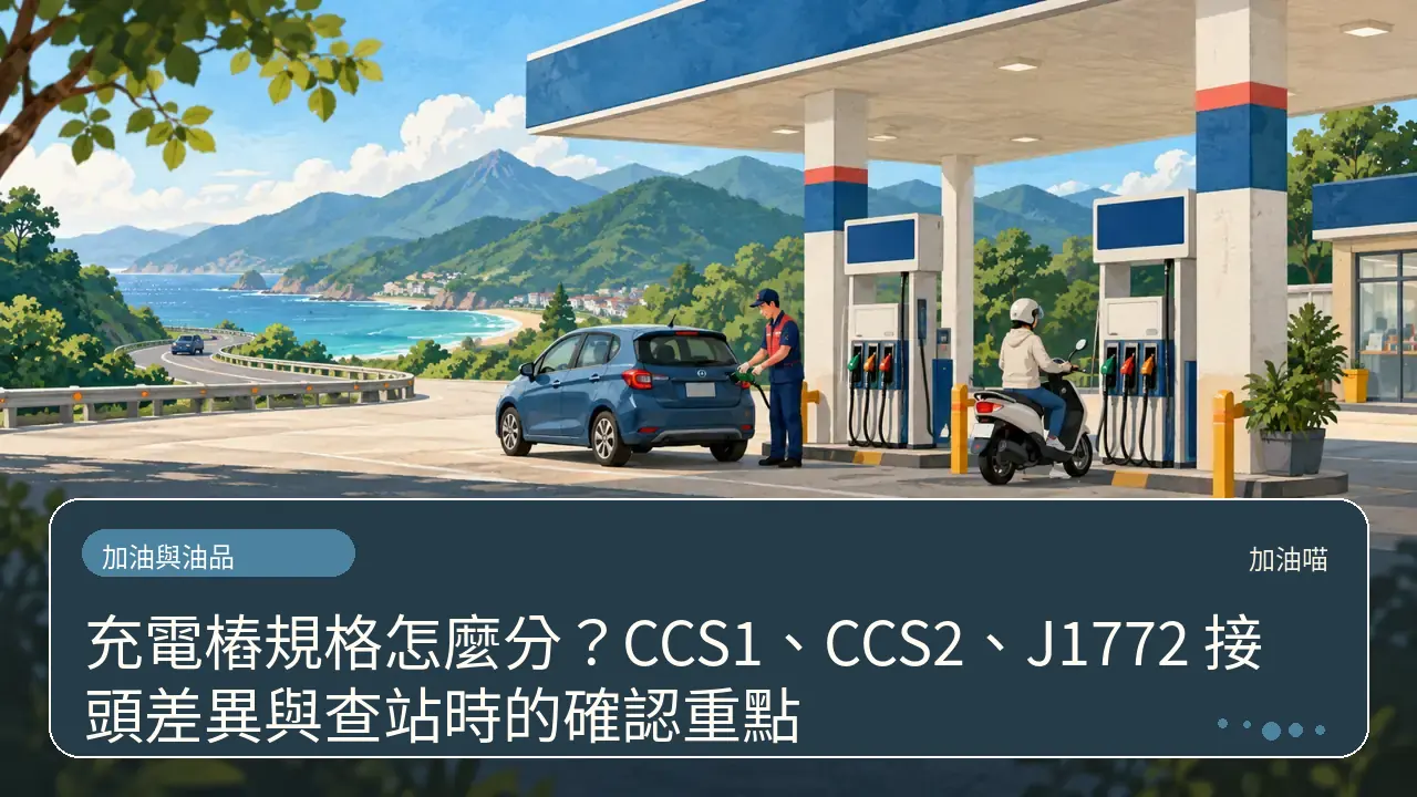 充電樁規格怎麼分？CCS1、CCS2、J1772 接頭差異與查站時的確認重點