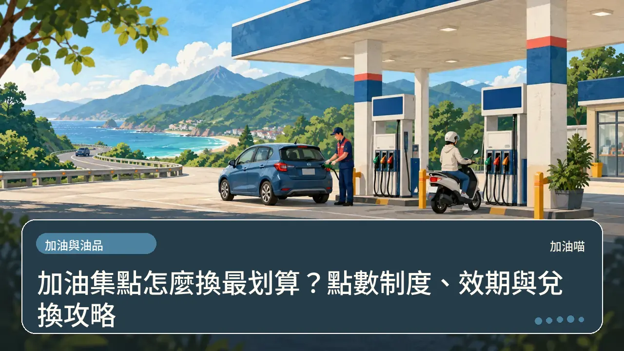 加油集點怎麼換最划算？點數制度、效期與兌換攻略主題插畫
