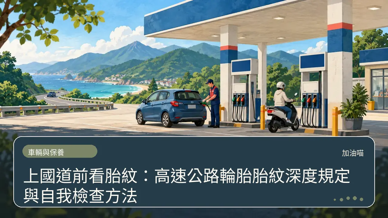 上國道前看胎紋：高速公路輪胎胎紋深度規定與自我檢查方法