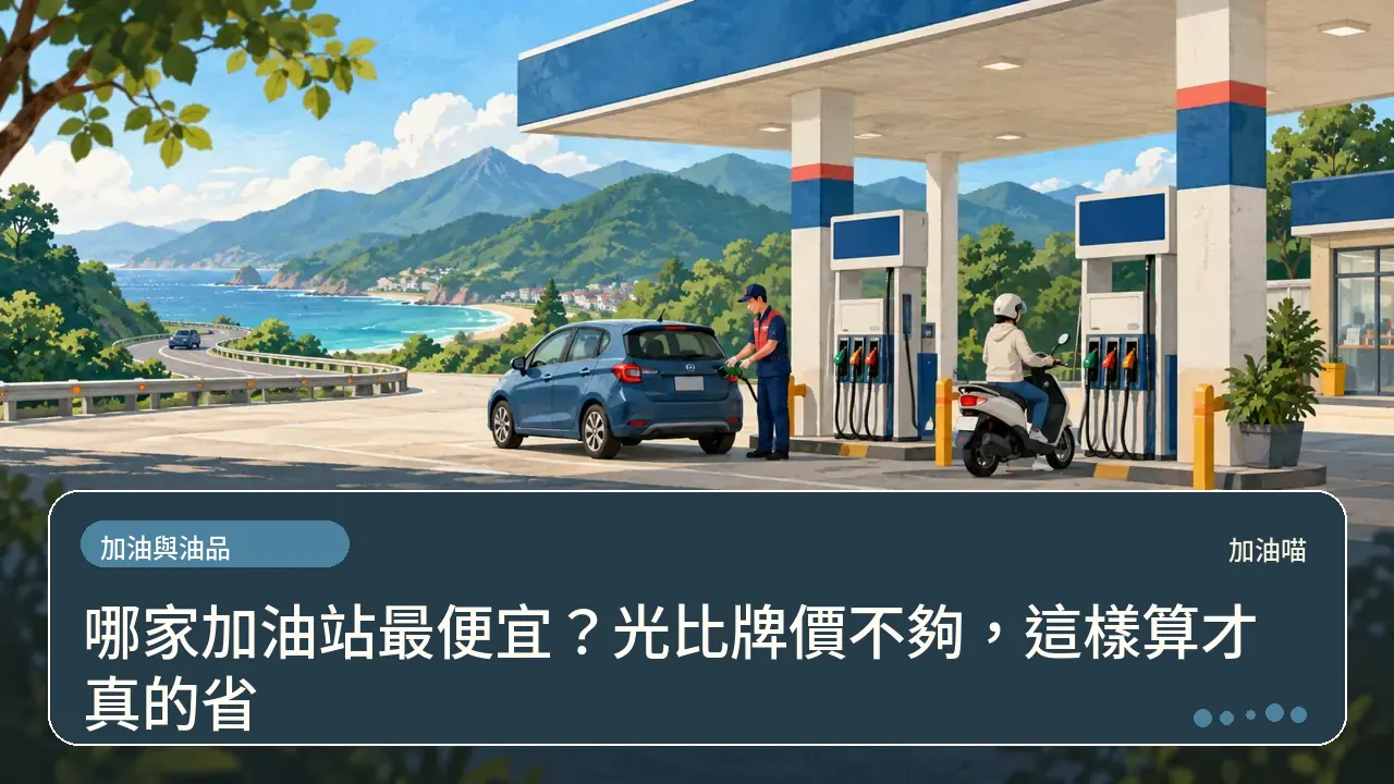 哪家加油站最便宜？光比牌價不夠，這樣算才真的省主題插畫