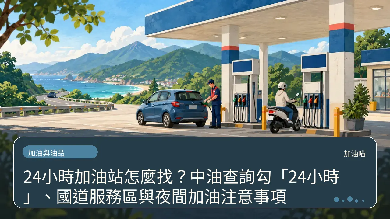 24小時加油站怎麼找？中油查詢勾「24小時」、國道服務區與夜間加油注意事項