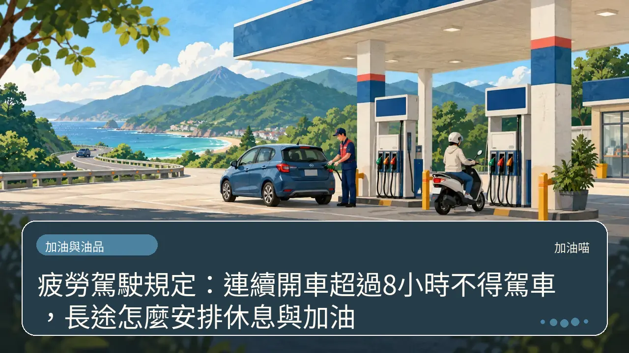 疲勞駕駛規定：連續開車超過8小時不得駕車，長途怎麼安排休息與加油