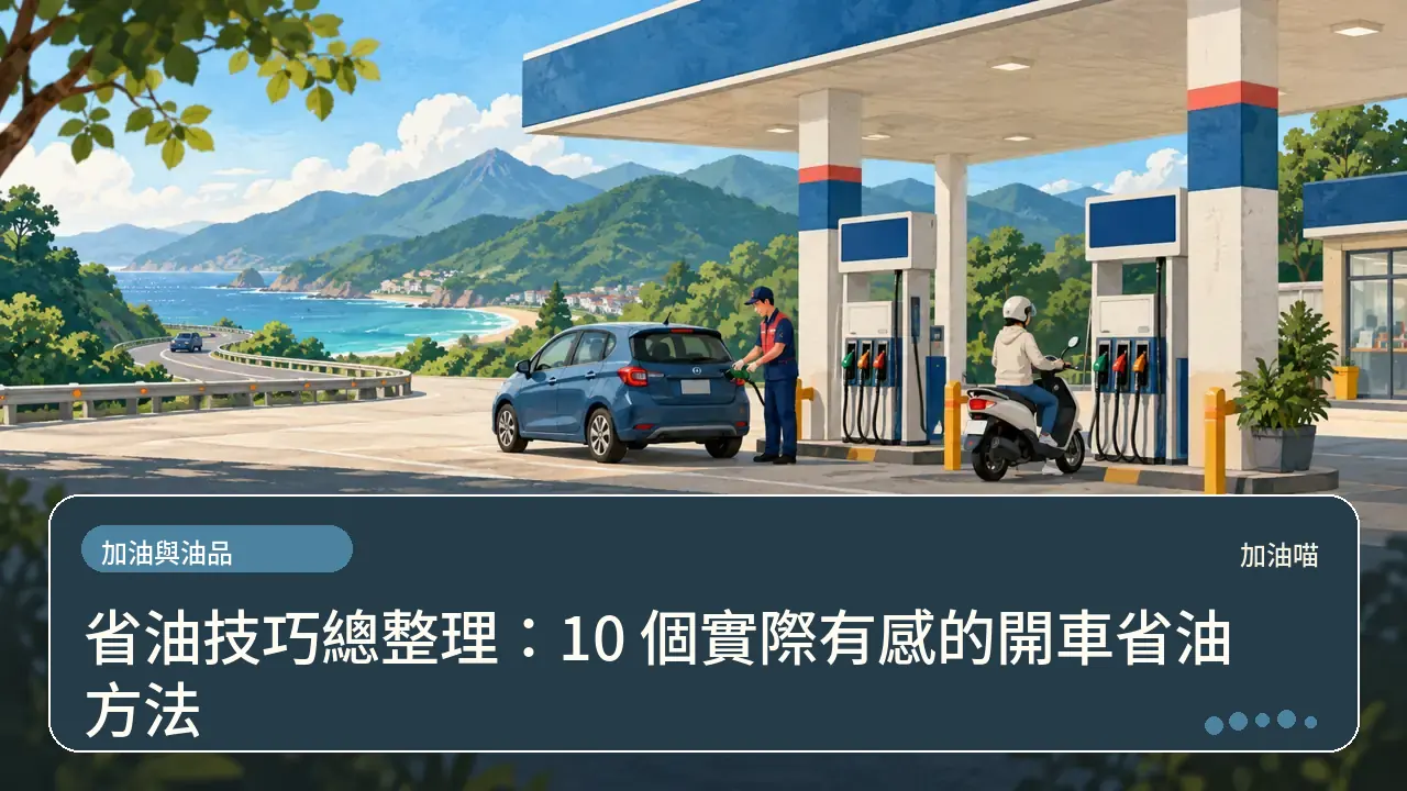 省油技巧總整理：10 個實際有感的開車省油方法主題插畫