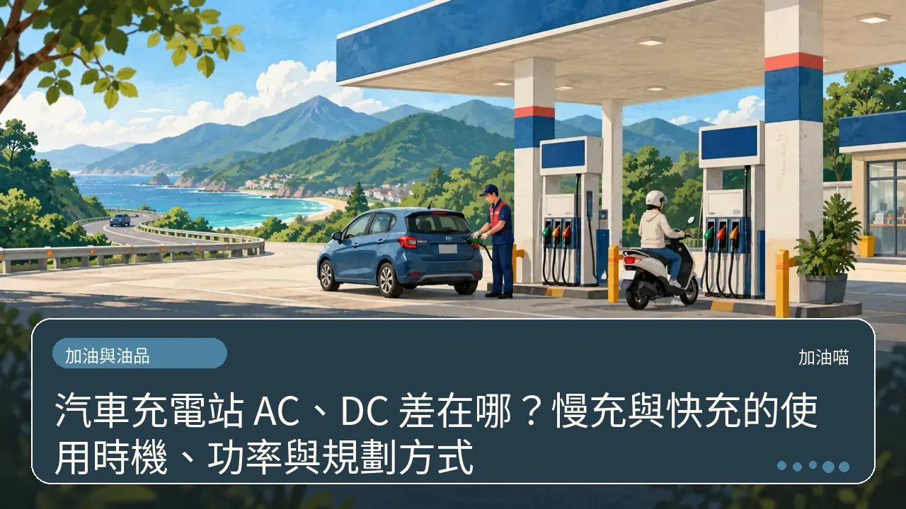 汽車充電站 AC、DC 差在哪？慢充與快充的使用時機、功率與規劃方式