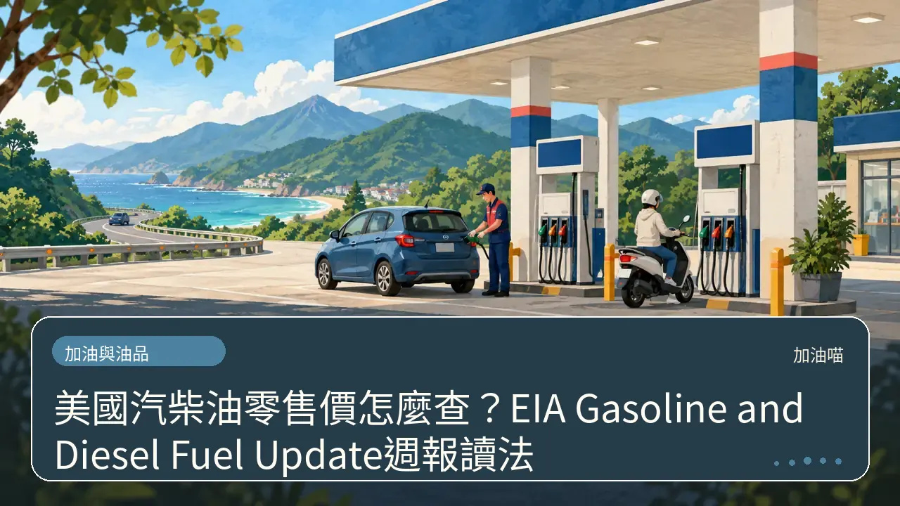 美國汽柴油零售價怎麼查？EIA Gasoline and Diesel Fuel Update週報讀法