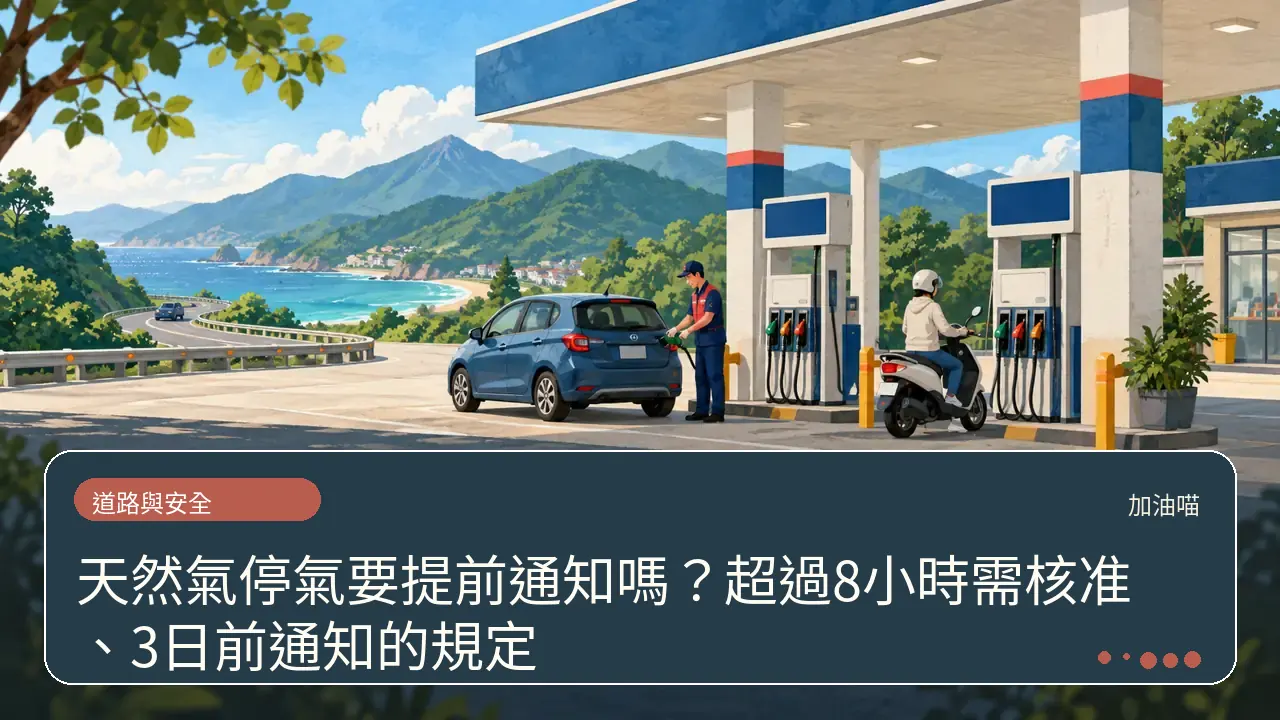 天然氣停氣要提前通知嗎？超過8小時需核准、3日前通知的規定